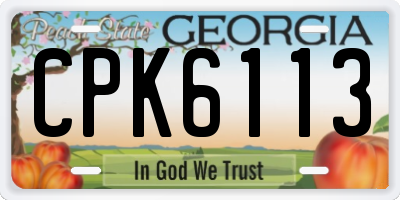 GA license plate CPK6113