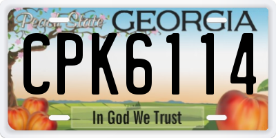 GA license plate CPK6114
