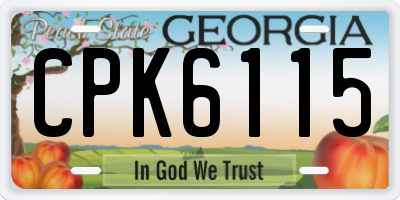 GA license plate CPK6115