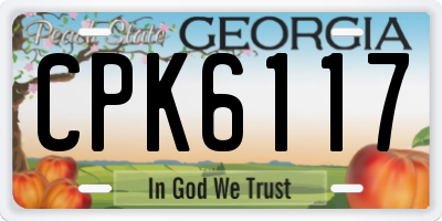 GA license plate CPK6117