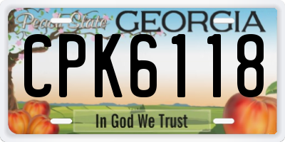 GA license plate CPK6118