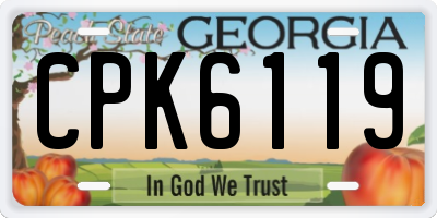 GA license plate CPK6119