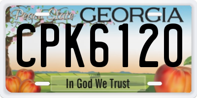 GA license plate CPK6120