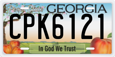 GA license plate CPK6121