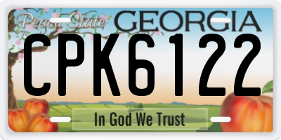 GA license plate CPK6122