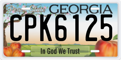 GA license plate CPK6125