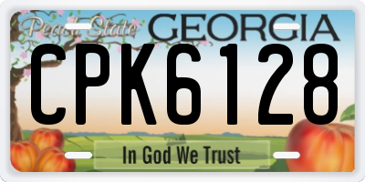 GA license plate CPK6128
