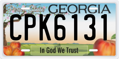 GA license plate CPK6131