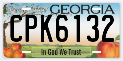 GA license plate CPK6132