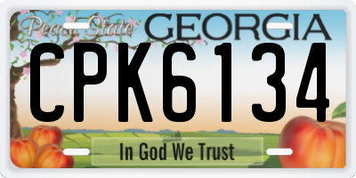 GA license plate CPK6134