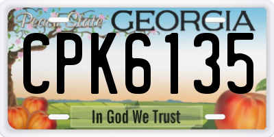 GA license plate CPK6135