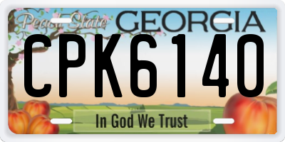GA license plate CPK6140