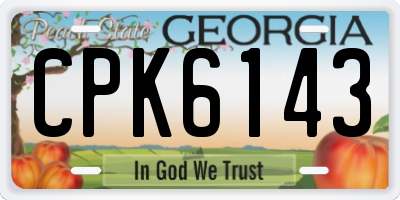 GA license plate CPK6143
