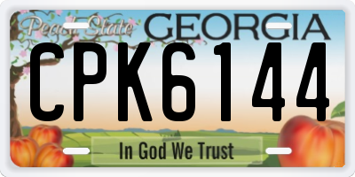 GA license plate CPK6144