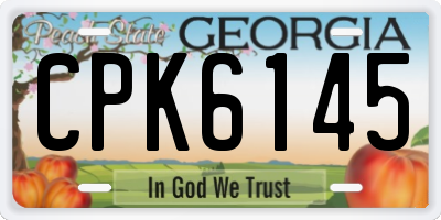 GA license plate CPK6145