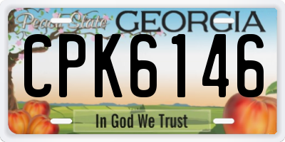 GA license plate CPK6146