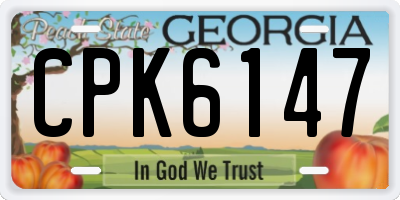 GA license plate CPK6147