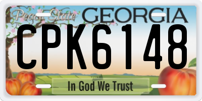 GA license plate CPK6148
