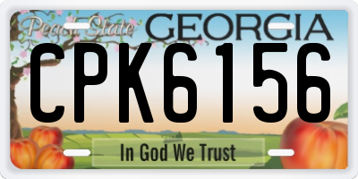 GA license plate CPK6156