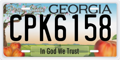 GA license plate CPK6158