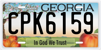 GA license plate CPK6159