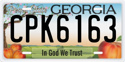 GA license plate CPK6163