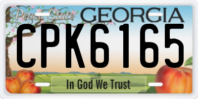 GA license plate CPK6165