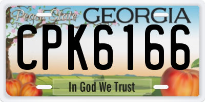 GA license plate CPK6166