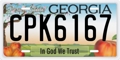 GA license plate CPK6167