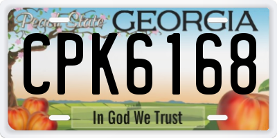 GA license plate CPK6168