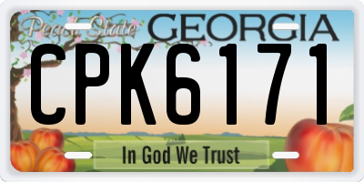 GA license plate CPK6171