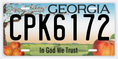 GA license plate CPK6172
