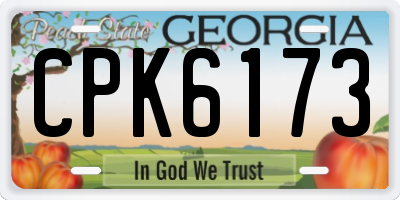 GA license plate CPK6173