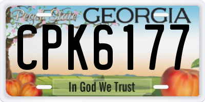 GA license plate CPK6177