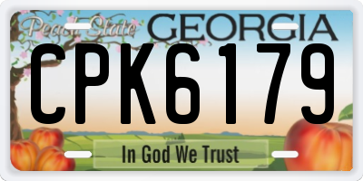 GA license plate CPK6179
