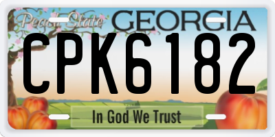 GA license plate CPK6182