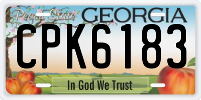 GA license plate CPK6183