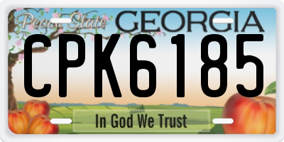 GA license plate CPK6185