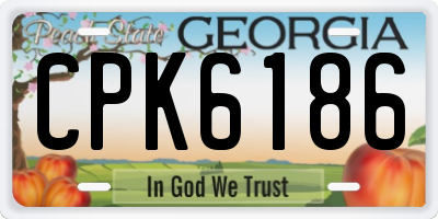 GA license plate CPK6186