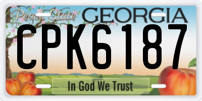 GA license plate CPK6187