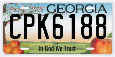GA license plate CPK6188