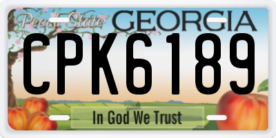 GA license plate CPK6189