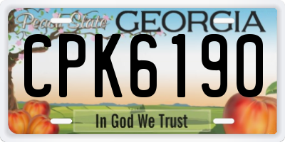 GA license plate CPK6190