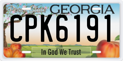 GA license plate CPK6191