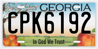 GA license plate CPK6192