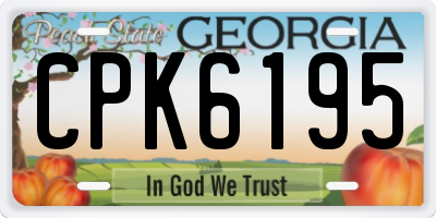 GA license plate CPK6195