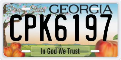 GA license plate CPK6197