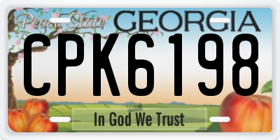 GA license plate CPK6198