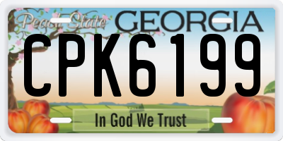 GA license plate CPK6199
