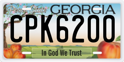 GA license plate CPK6200